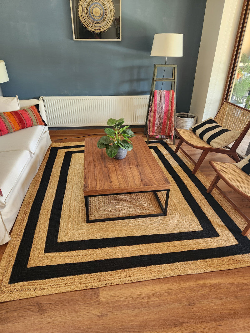 Alfombra Yute Surat Negra