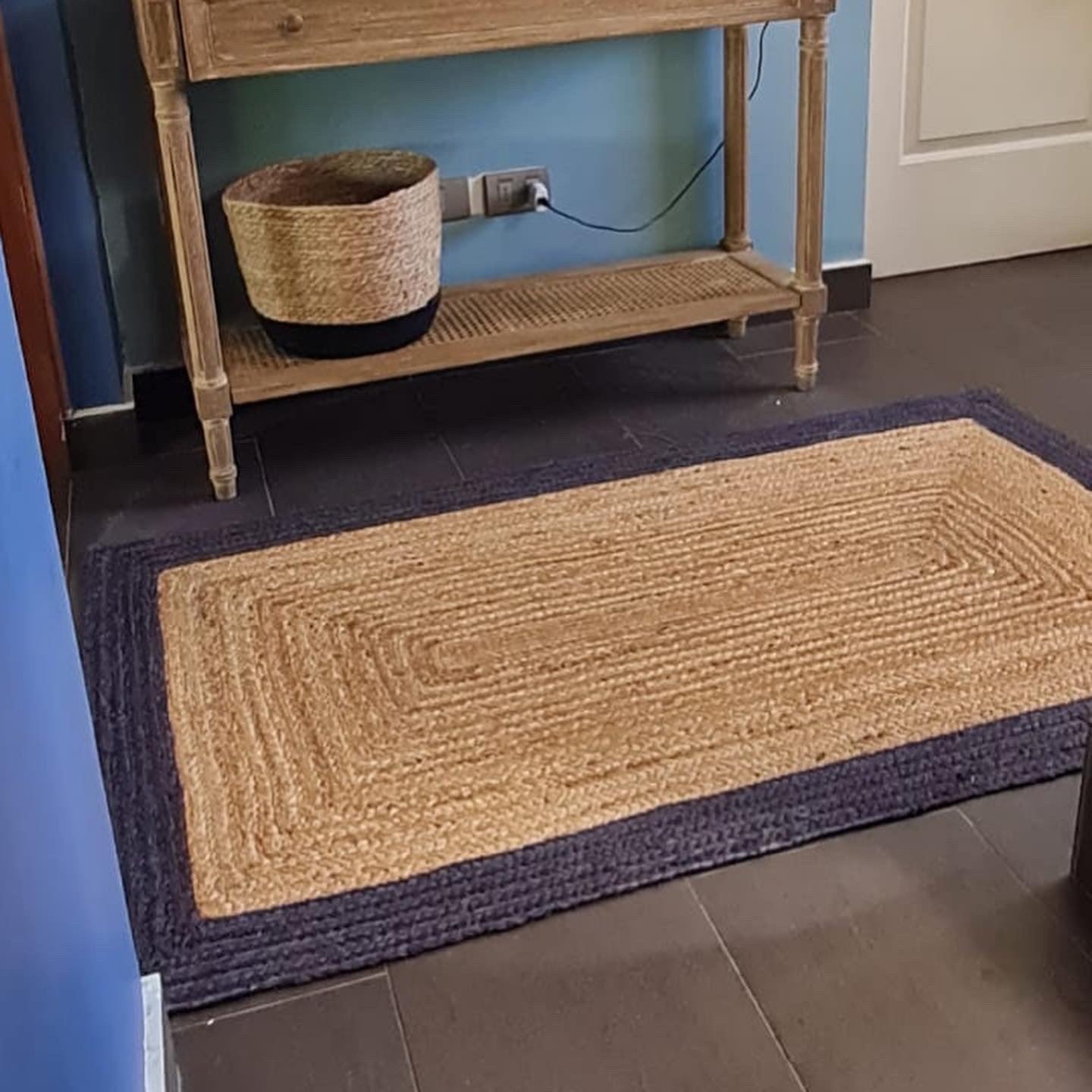 Alfombra Yute Kotah Azul